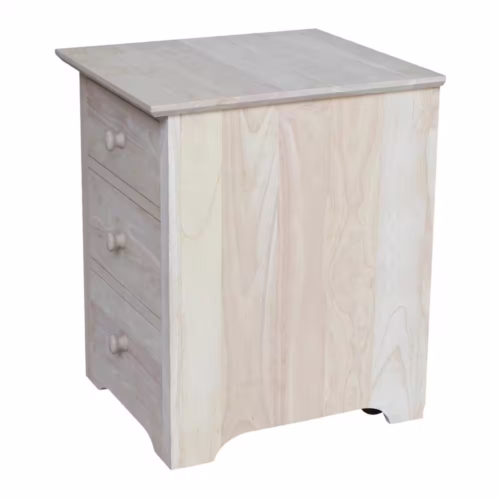 International Concepts Solid Wood Ready to Finish Rolling File Cabinet