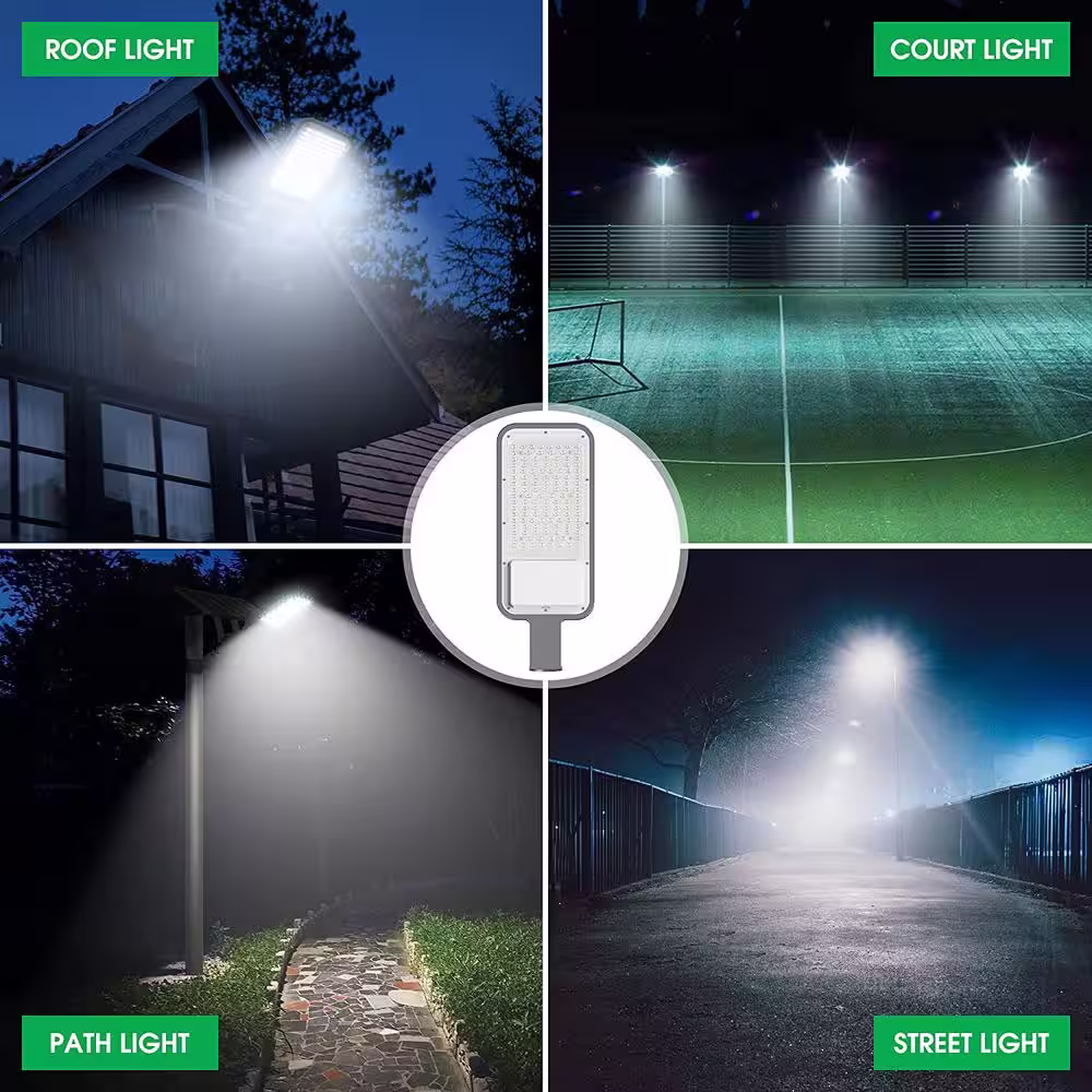 YANSUN 200 -Watt Equivalent Integrated LED White Dusk to Dawn Area Light with Remote Control 6000K Daylight