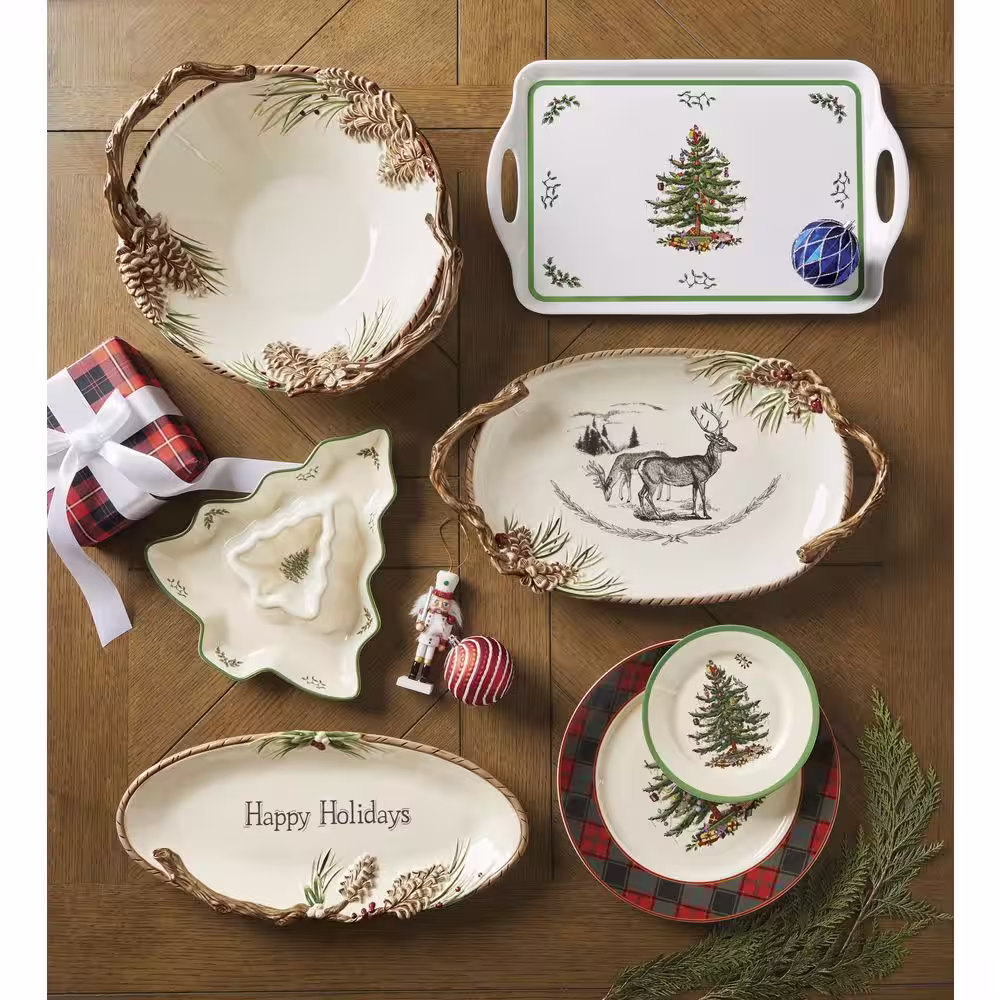 Spode Christmas Tree Tartan 12 in. Buffet Plate