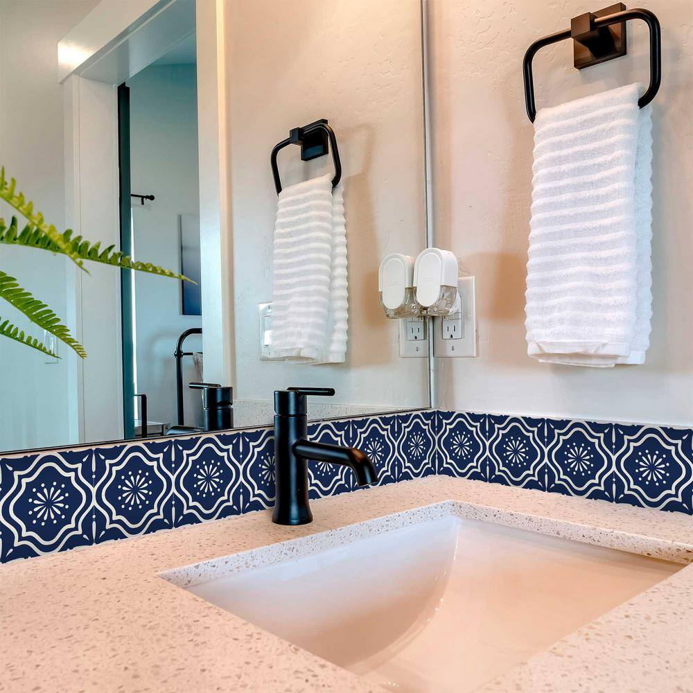 None Blue B56 4 in. x 4 in. Vinyl Peel and Stick Tile (24-Tiles, 2.67 sq. ft./Pack)