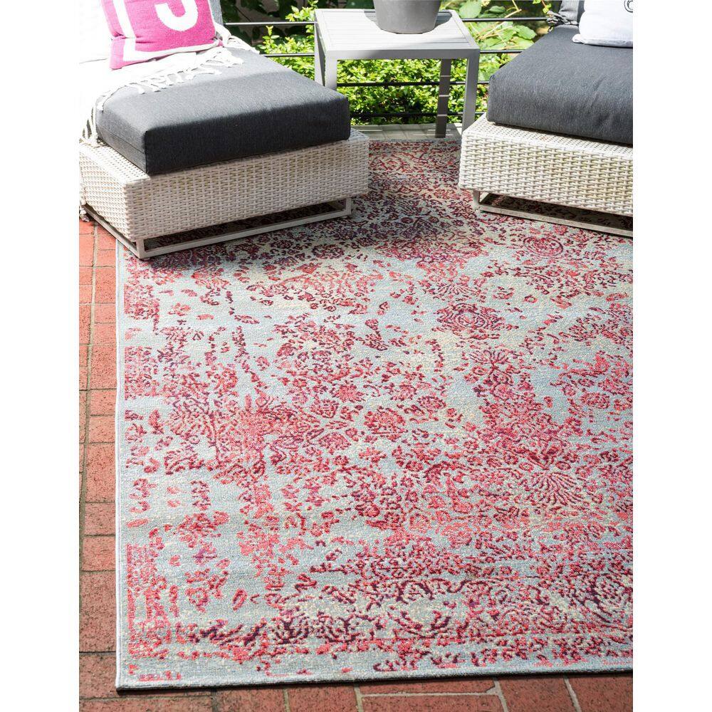 Unique Loom Outdoor Vintage Light Blue 10' 0 x 12' 0 Area Rug
