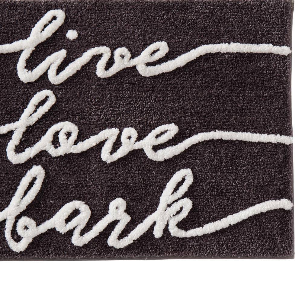 None Gray 20 in. x 30 in. Polyester Fur Ever Friends Bath Rug