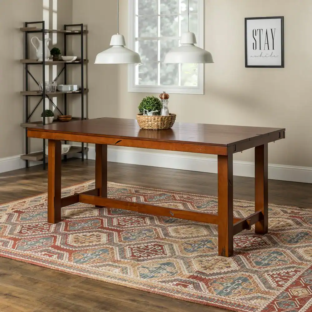 Walker Edison Furniture Company Huntsman Dark Oak Extendable Dining Table