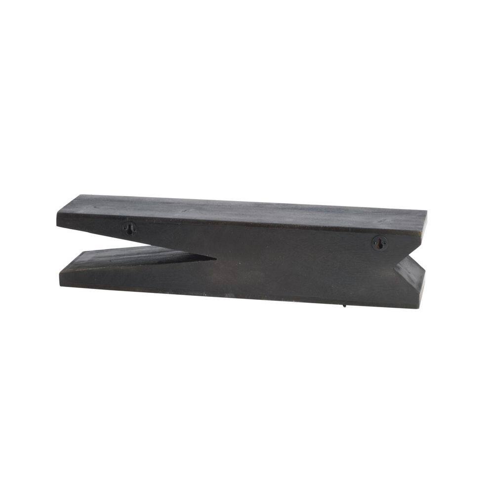 None Black Decorative Wood Shelf Wall Art