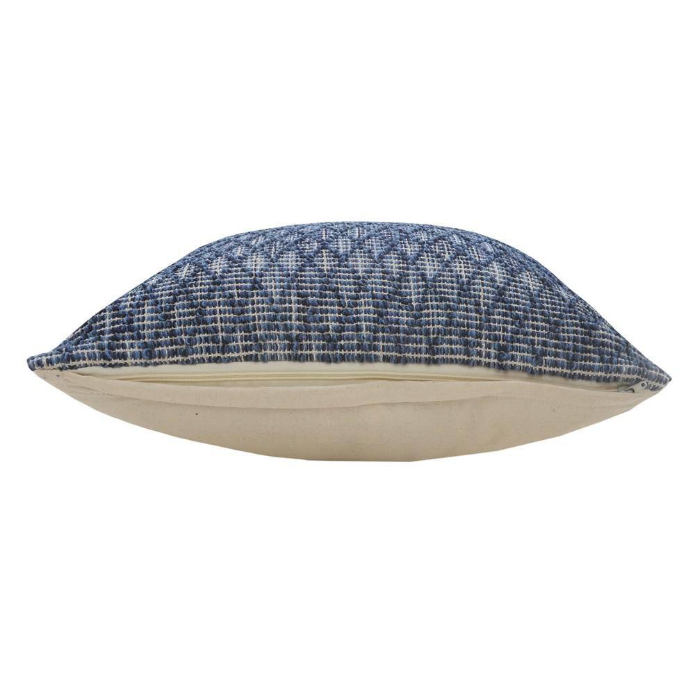 LR Home Modern Blue Diamond Geometric Cozy Polyester Fill 20 in. x 20 in. Throw Pillow