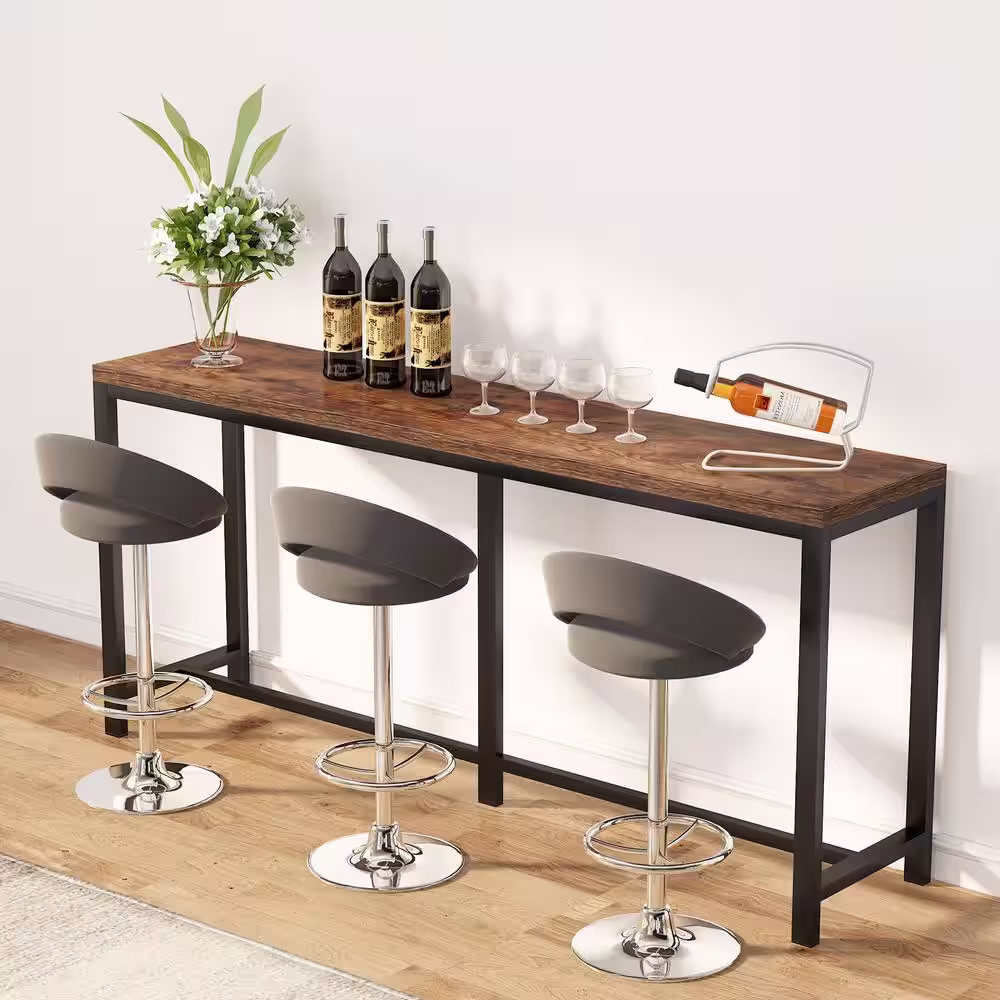 TRIBESIGNS WAY TO ORIGIN Benjamin 70.86 in. Console Table Wood Vintage White Sofa Table Modern Industrial Narrow Long Skinny Hallway Table