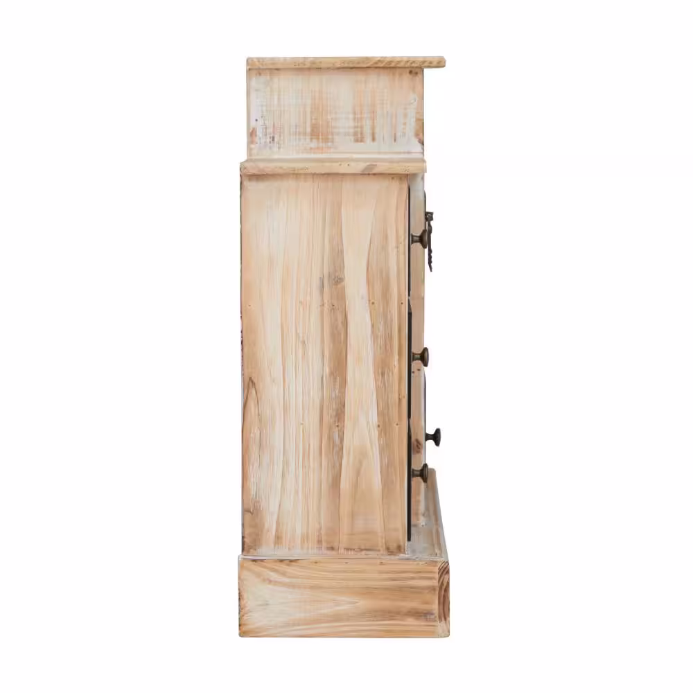 Litton Lane Light Brown Wood Vintage Jewelry Box