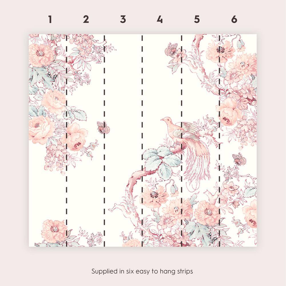 Laura Ashley Birtle Blush Unpasted Removable Mural