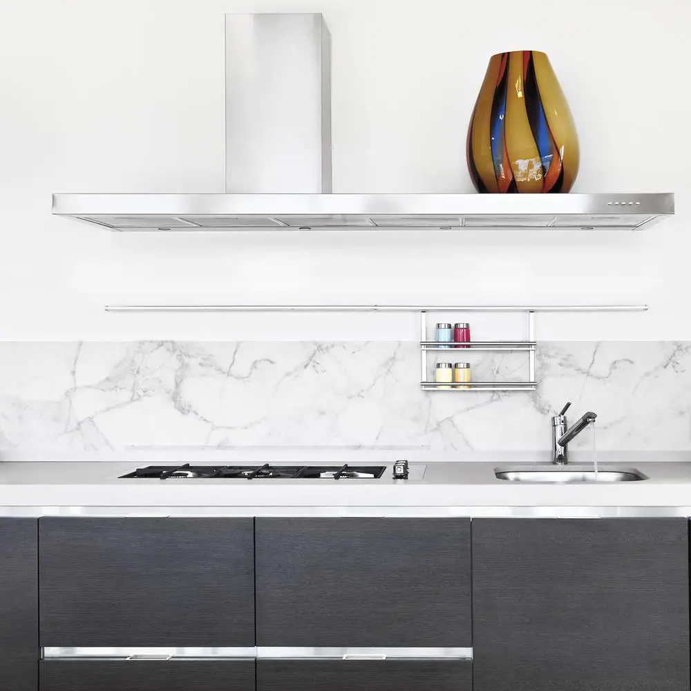 None White Semi-Gloss Marble Border Decal