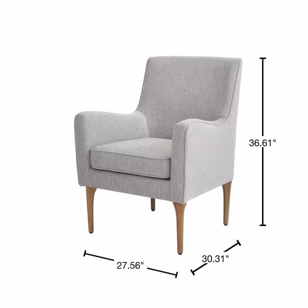 Home Decorators Collection Greenlee Stone Gray Upholstered Accent Chair
