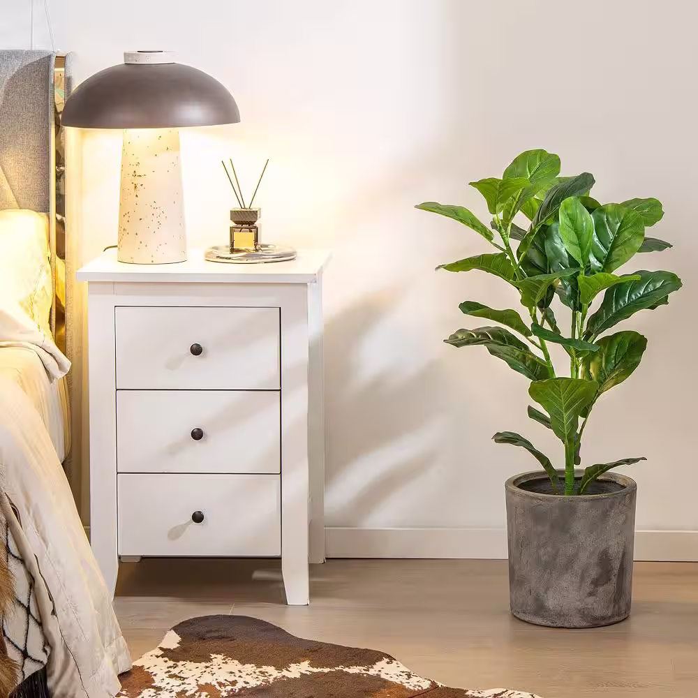 Gymax Artificial Tree 2- Pack Artificial Fiddle Leaf Fig Tree for Indoor and Outdoor