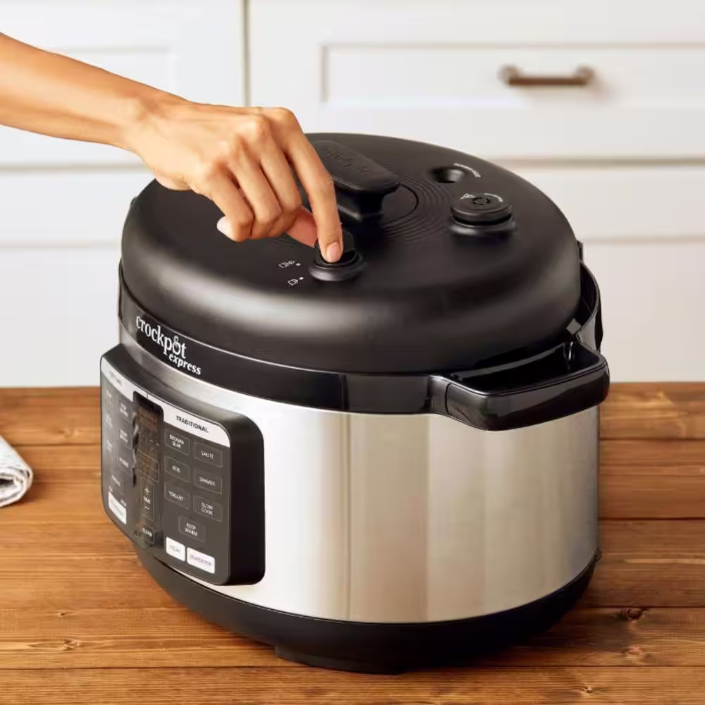 Crock-Pot Express 6 Qt. Stainless Steel 3-Piece Oval Max Electrical Pressure Cooker