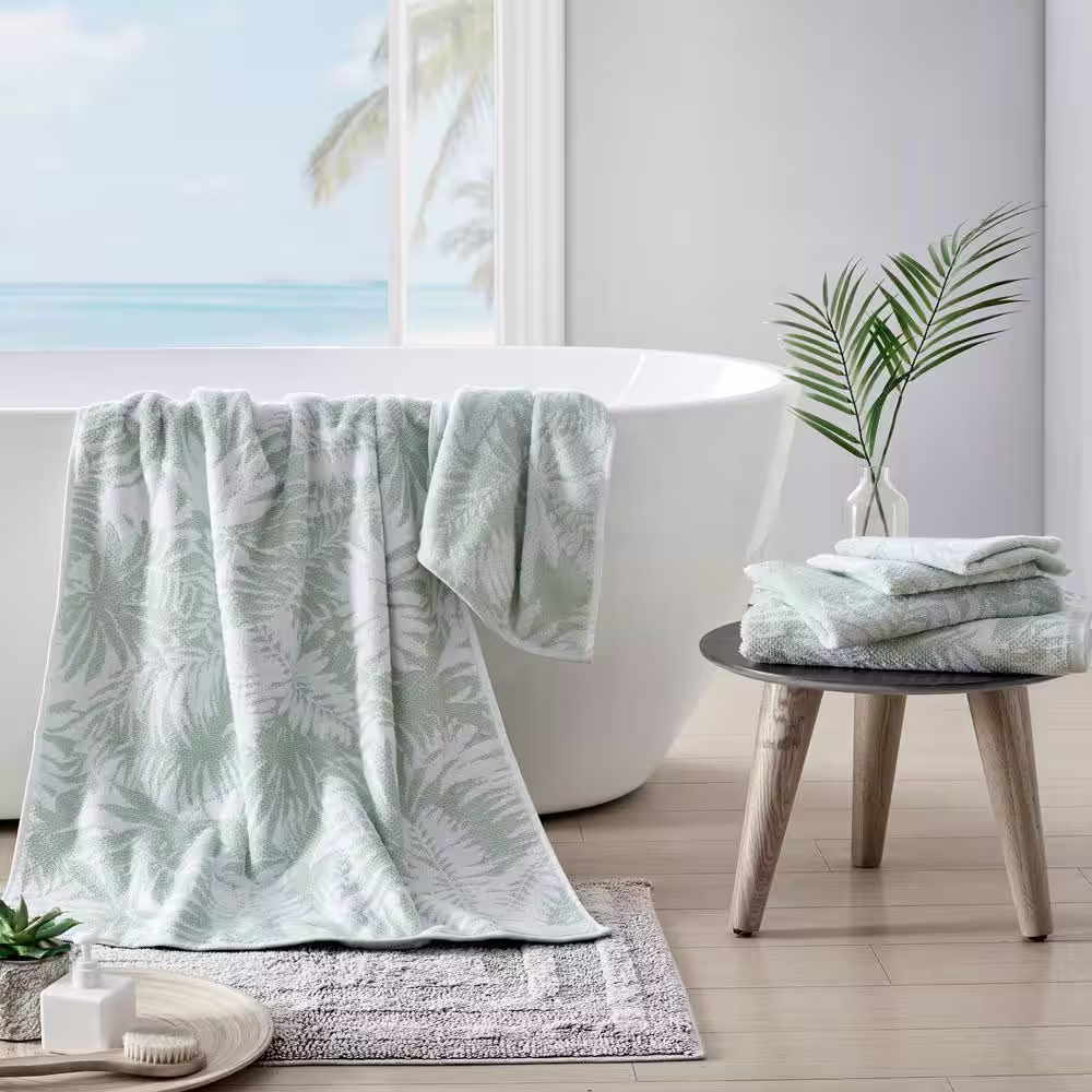Tommy Bahama Lago Palm 6-Piece Green Floral Cotton Towel Set
