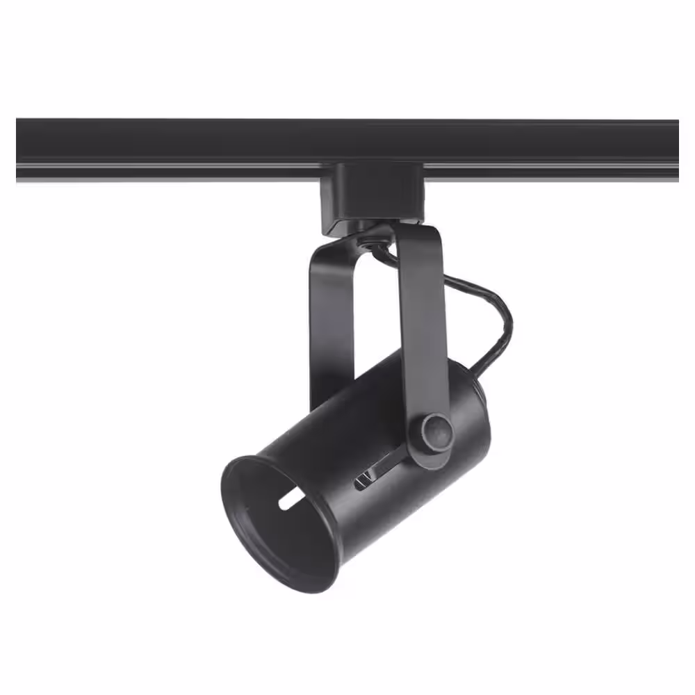 Hampton Bay 1-Light Black Linear Track Lighting Medium Based Universal Bulb Step Head