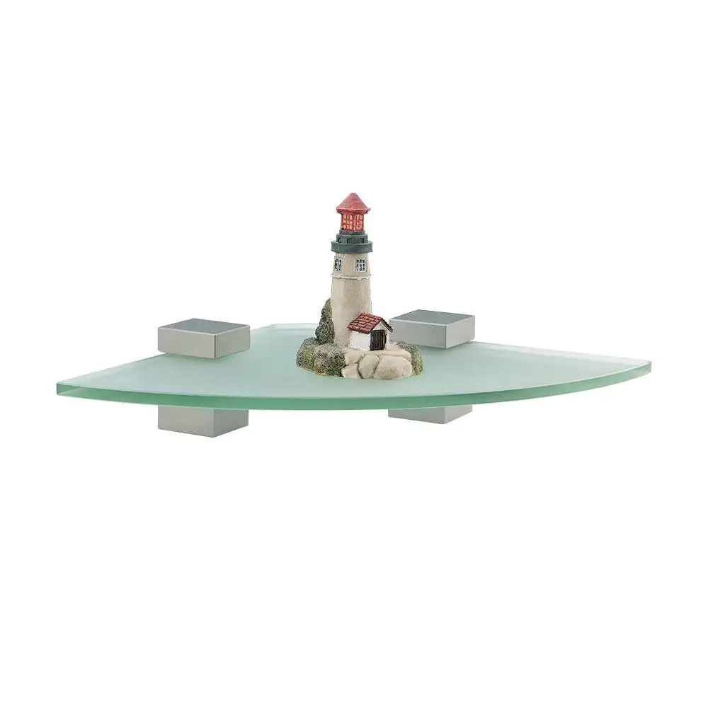 Home Decorators Collection Legacy 9.75 in. L x 9.75 in. W Clear Glass Corner Shelf