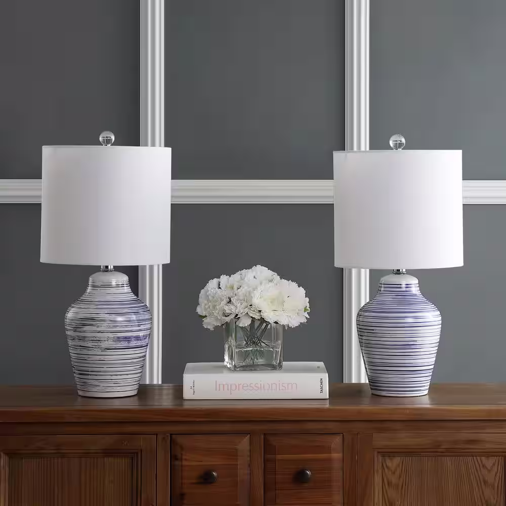 SAFAVIEH Maxton 21 in. White Table Lamp
