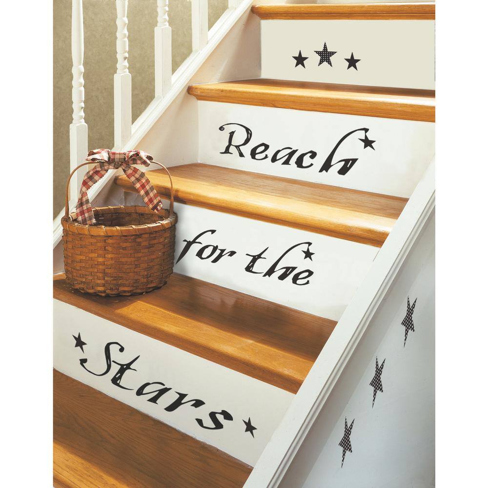 RoomMates Black Reach For The Stars Peel and Stick Single Sheet