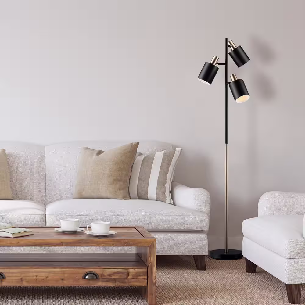 Novogratz x Globe Electric Fiona 67 in. Matte Black Floor Lamp