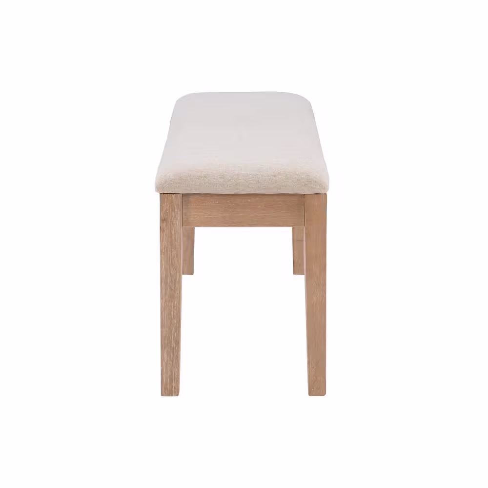Linon Home Decor Jenny Natural Wood Upholstered Bench (50 in. L x 14 in. D x 19 in. H)
