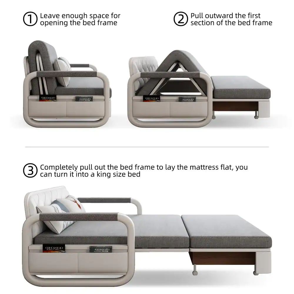 THE RIGHT PATH 62.2 in Rolled Arm Sofa Bed