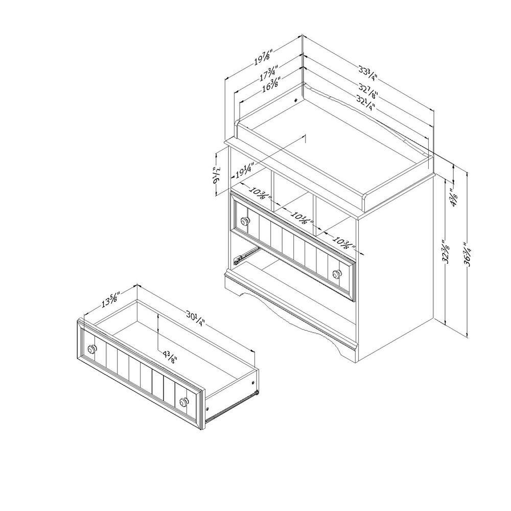 South Shore Savannah 2-Drawer Pure White Changing Table