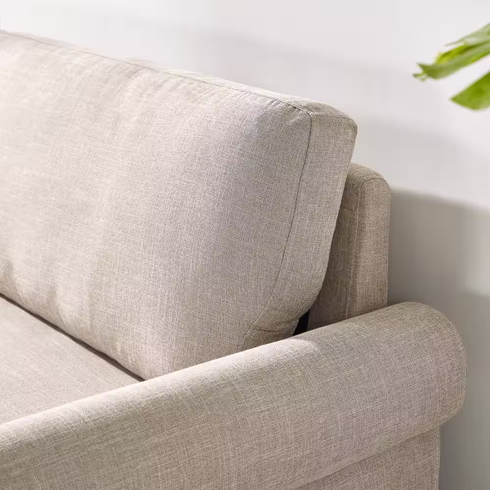Zinus Josh 2-Seat Beige Upholstered Loveseat