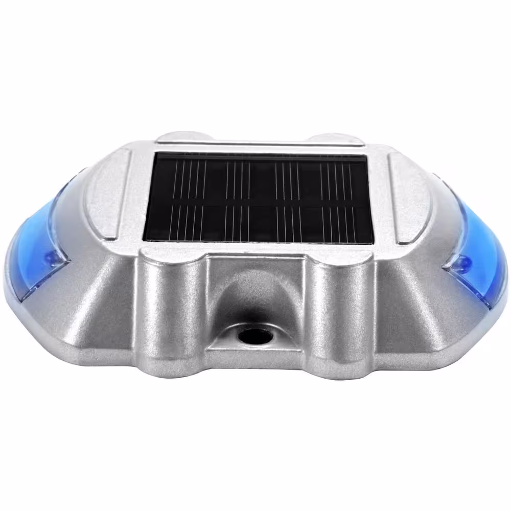 VEVOR Dock Lights Led Solar Powered 24-Pack Outdoor Waterproof Wireless 6 LEDs Dock Lighting with Screw for Path Warning, Blue